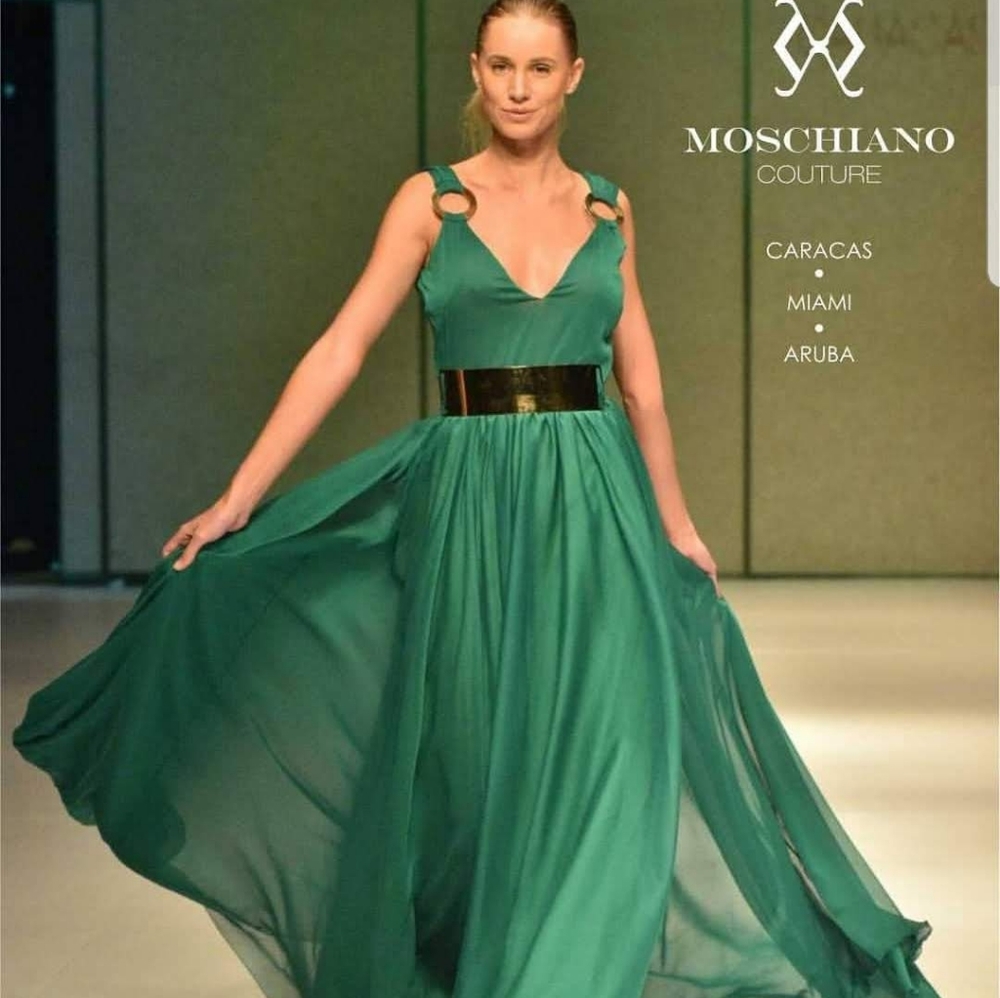 Italian silk dress emerald tone
